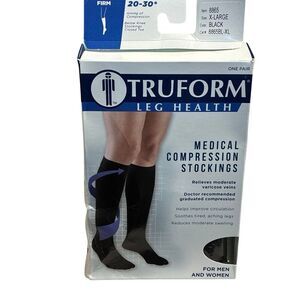 Truform Medical Compression Stockings 20-30 mmHg‎ X-Large Black NEW